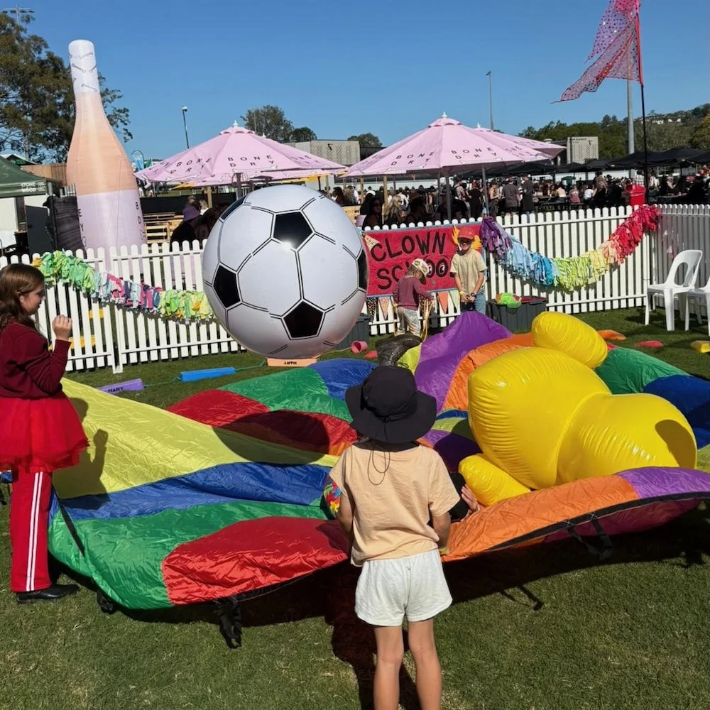 Parachute Games with Shorty Brown a Kidzklub Australia entertainer at Groovin the Moo